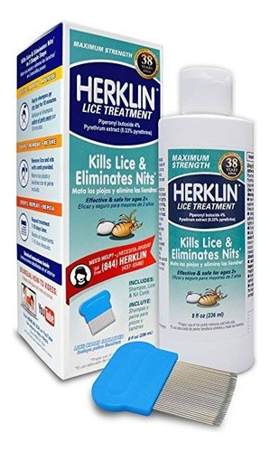 Herklin Lice Killing Shampoo Mata Los Piojos Y Elimina Nites