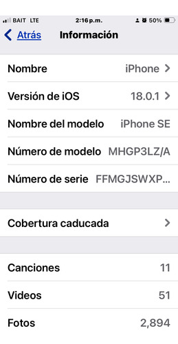iPhone SE 2 Generación 64 Gigas Color Negro En Buenas Condiciones Todo Funciona Entrego Con Cable De Carga (Usado)