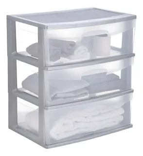 Cajonera De Plástico Italhome Rino De 3 Cajones Color Gris