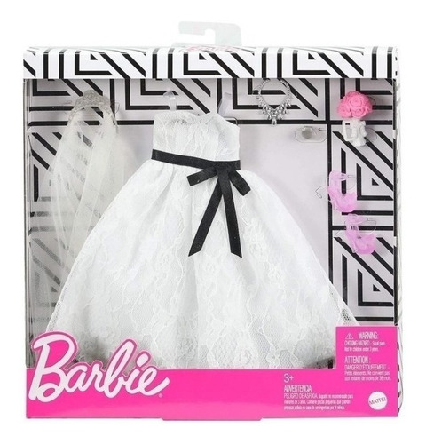 Imagem 2 de 3 de Roupa Acessórios Noiva Boneca Barbie Mattel Ms