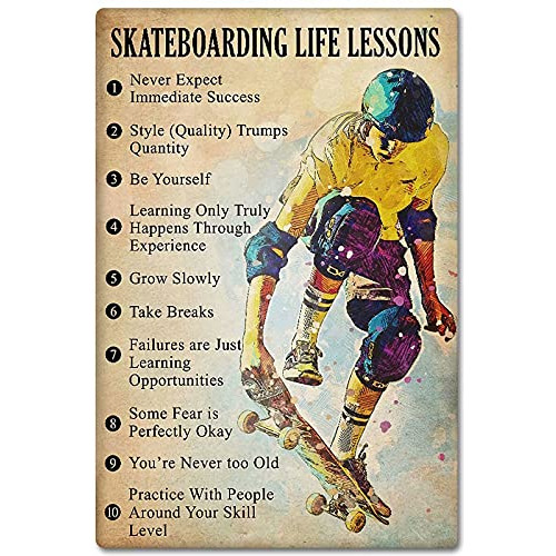 Señales De Metal Lecciones De Vida Del Skateboard, Pó...