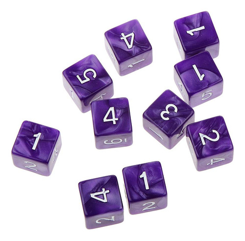 107d6 Dados Numeral Dado De 6 Caras De Morado Y Negro