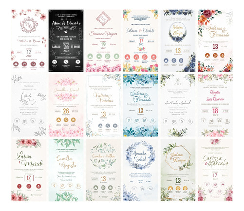 Convite Casamento Virtual Azul Amarelo Interativo Whats 50