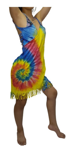 Pareo Vestido Solero Batick Tie Dye Verano Playa 100%algodon