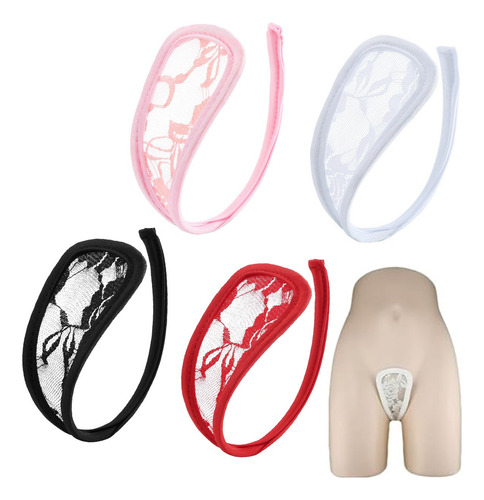 4pz Sexy Tanga Invisible C String Lencería Mujer Encaje Flor
