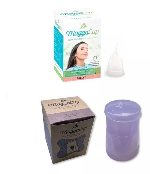 Copa Menstrual Maggacup Silicona + Vaso Esterilizador Color Color Copita 2 Y Vaso Violeta