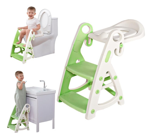 Adaptador Inodoro Con Escalera Regulable Asiento Para Niños