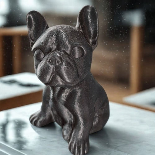 Bulldog Frances En 3d - 22cm Pintado A Mano Negro
