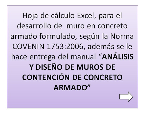 Hoja De Calculo Excel De Muro D Contención Concreto Armado  