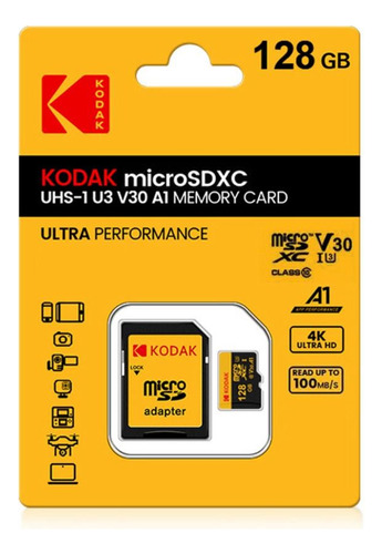 Cartão De Memória Kodak 128gb Original Com Adaptador