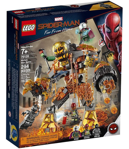 Lego Marvel Spider-Man 76128 Molten Man Battle Set de Construcción 294 Piezas