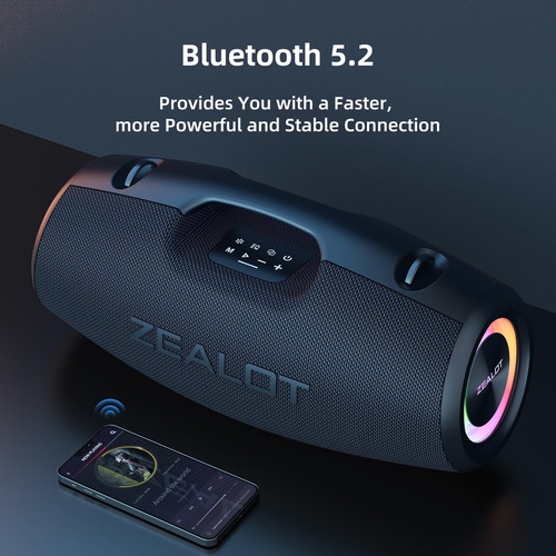 Zealot Altavoz Portátil, Altavoz Bluetooth De 120 W Con Grav