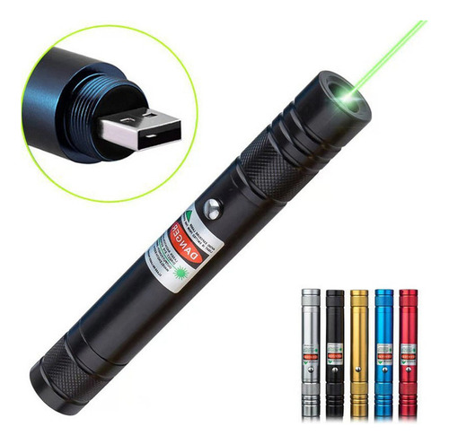 Lanterna A Laser De Carregamento Usb 710 Plug-in Luz Verde V