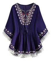 Comprar Blusas De Cintura Elástica Con Estampado De Verano Para Muje