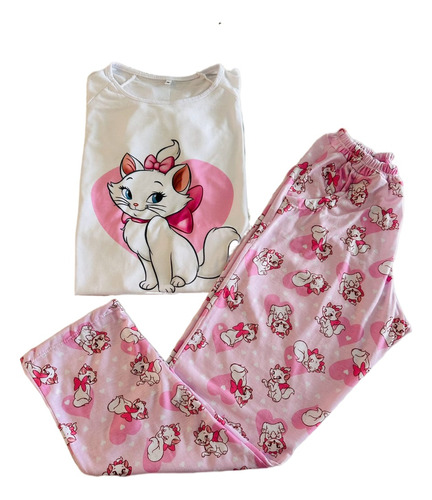 Pijama Animado Unisex Modelo Gatita Marie - Talles 36 Al 50