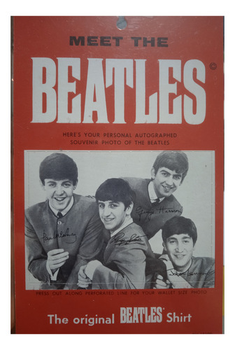 Etiqueta Camisa Beatles Con Foto Y Firmas Impresas Músicos