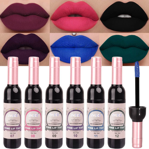 Evpct Juego De 6 Lpices De Labios Lquidos Para Halloween, Co