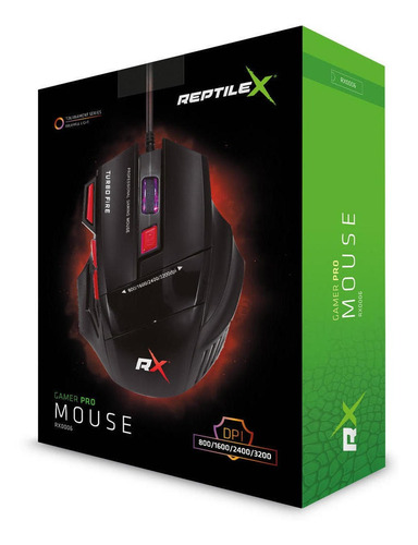 Mouse Gamer Ergonómico 3200dpi Retroiluminado Reptilex Rx000