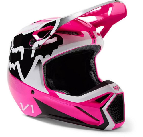 Casco Moto Fox V1 2023 Leed  Rosado Mx