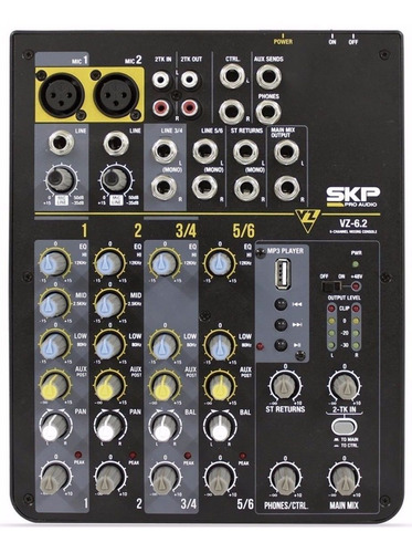 Consola Mixer Usb Skp Vz 6.2  6 Canales 