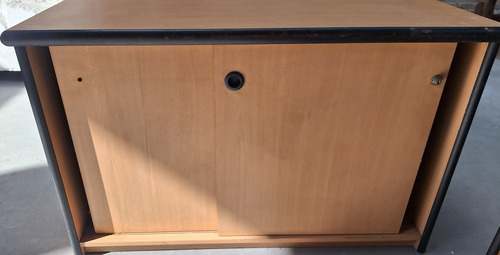 Escritorio 180 X 90 X 75 Más Mueble Bajo De 120 X 45 X 75 Beige (Reacondicionado)