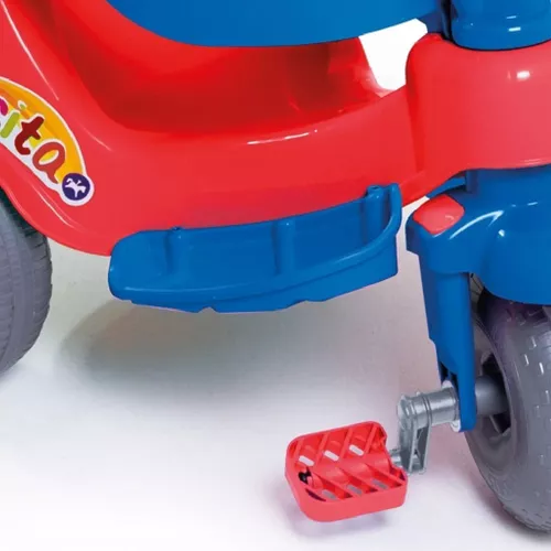 Motoca Infantil Triciclo Azul Som E Pedais Velotrol Empurrar