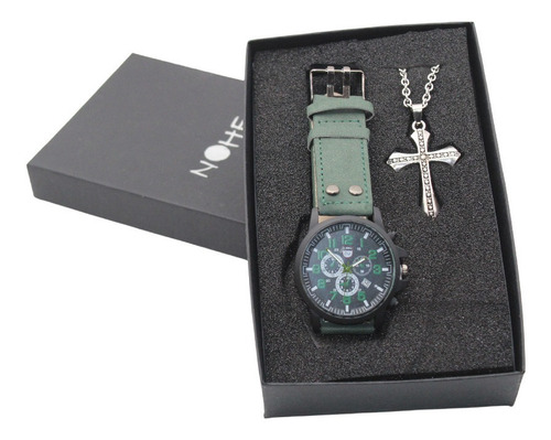 Reloj Hombre, Y Cruz Estuche, Set De Regalo, Elegante