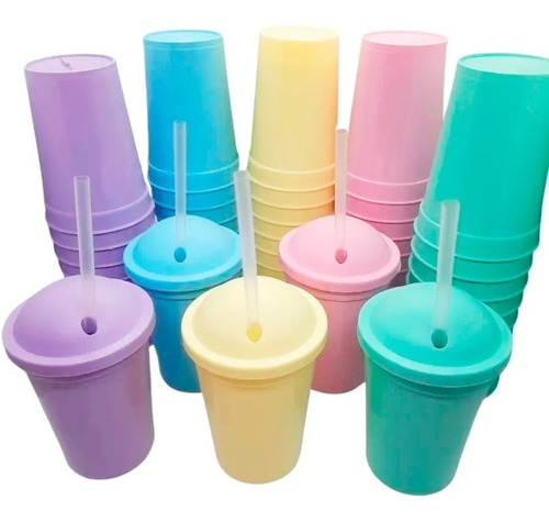 Imagen 1 de 8 de Vasos Plasticos Souvenirs Pasteles X 15 U - Lollipop