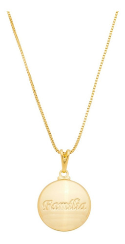 Colar Feminino Foco Força Fé Amor Banhado Ouro 18k Presente