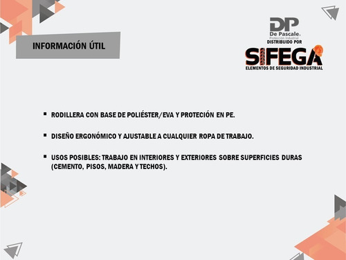 Imagen 4 de 5 de Rodillera De Trabajo Protección Industrial Ajustable