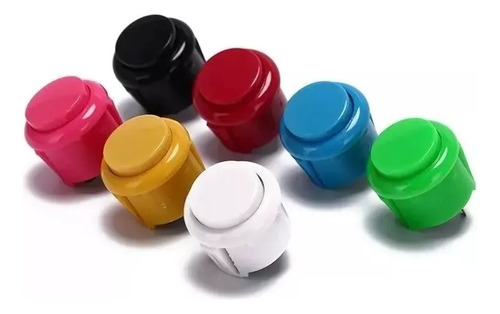 1 Kit De 10 Botones Arcade Tipo Sanwa 24 Mm Buena Calidad