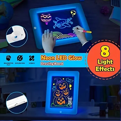 Tableta De Dibujo Con Luz Led Magic Pad Con Marcadores Neon