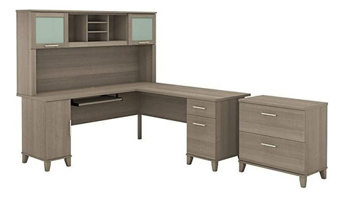 Bush Furniture Somerset Escritorio En Forma De L Con Hutch .