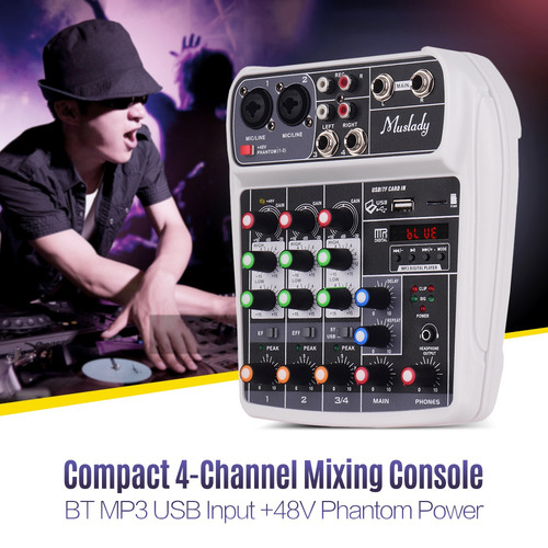 Muslady Ai-4 Tarjeta De Sonido Compacta Consola De Mezclas