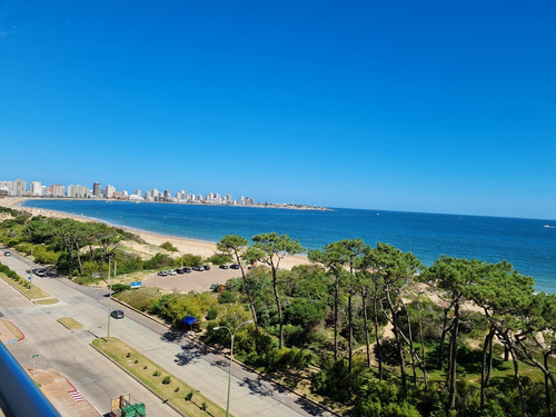 Apartemento De 1 Dormitorio Frente Al Mar Con Vista Espectacular. Living Con Terraza Al Frente. Punta Del Este. Playa Mansa 