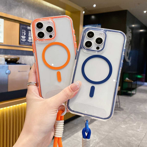 Funda Magsafe Con Cuerda De Mano Para iPhone 11, 12, 13, 14, 15, 16, 17 Pro Max, 14plus, 15plus, 16plus, A Prueba De Golpes