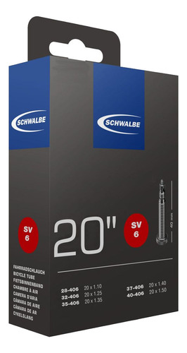 Camara Bici Rodado 20x1.10-1.50 Schwalbe 40mm Valv Presta