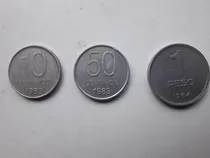 Comprar Monedas Lote De 3 Monedas 10 Y 50 Centavos  1 Peso Argentino