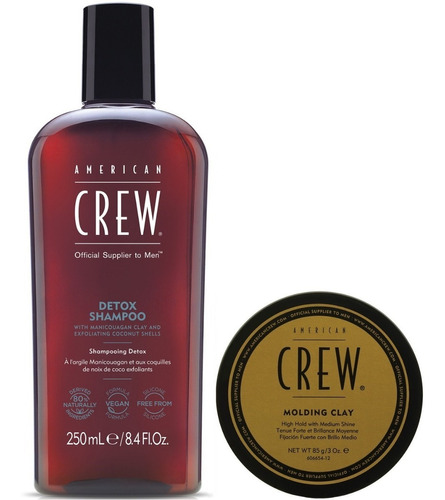 Shampoo Exfoliante + Cera Molding Clay American Crew Men