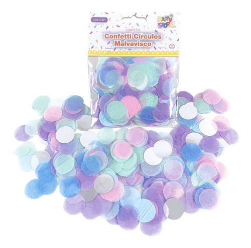 Combo Confetti Circulos Malvaviscos Colores Pastel X 5 Paq