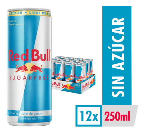 Bebida Energetica Red Bull Sugar Free 12 Latas De 250ml