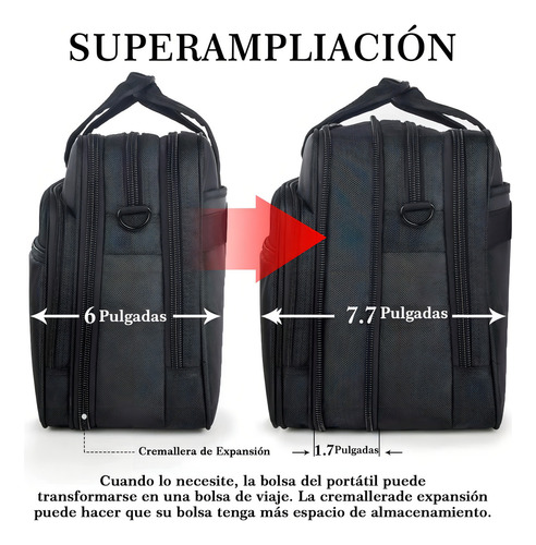 Maletín Portafolio Para Laptop De 17 In Hombre Impermeable Ytonet 108500BLK Negro