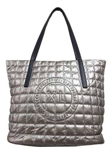 Tote Mujer Xl Extra Large Emilse Plateado