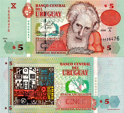 Uruguay - 5 Pesos - Año 1998