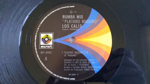 Los Calis Plátano Maduro (rumba Mix) Lp Vinil Impecable 1988 (Usado)