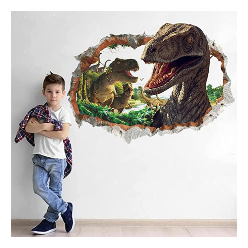 Runtoo Pegatinas De Pared De Dinosaurio 3d Para Habitación.