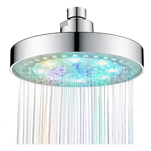 Cabezal De Ducha Led Con Linterna De 7 Colores, 6 Pulgadas D