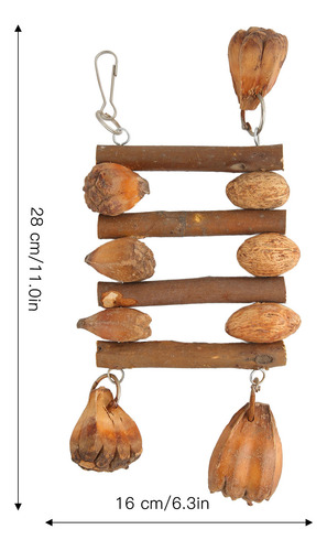 Juguete Para Morder En Jaula, Troncos Naturales, Frutos Seco