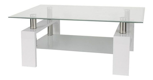 Mesa Ratona De Living Rectangular De Vidrio 100x60cm - Ana