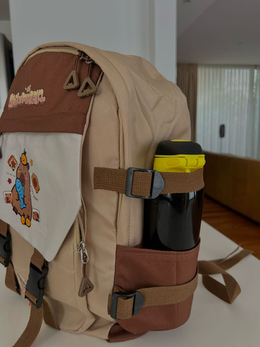 Mochila Capibara Escolar Marrón Claro Capibara
